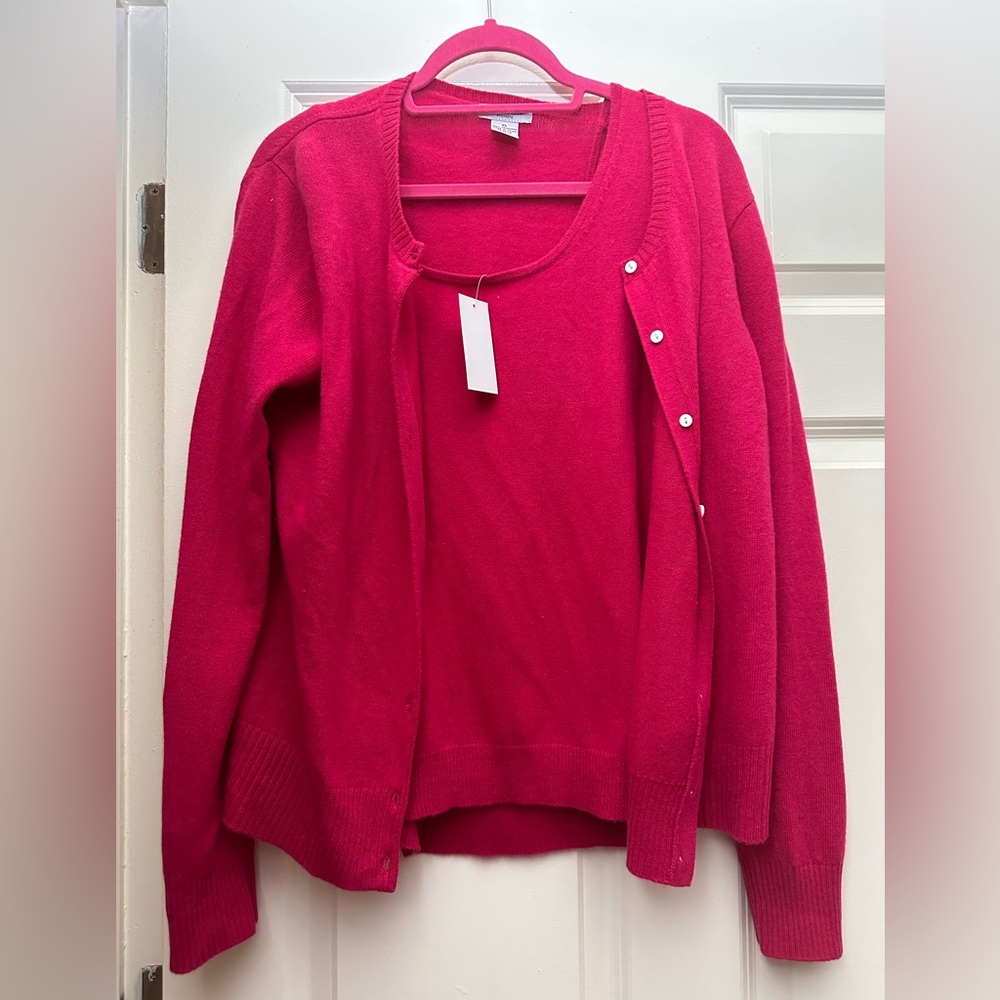 NWT XL 100% pure cashmere cardigan and sleeveless shell.